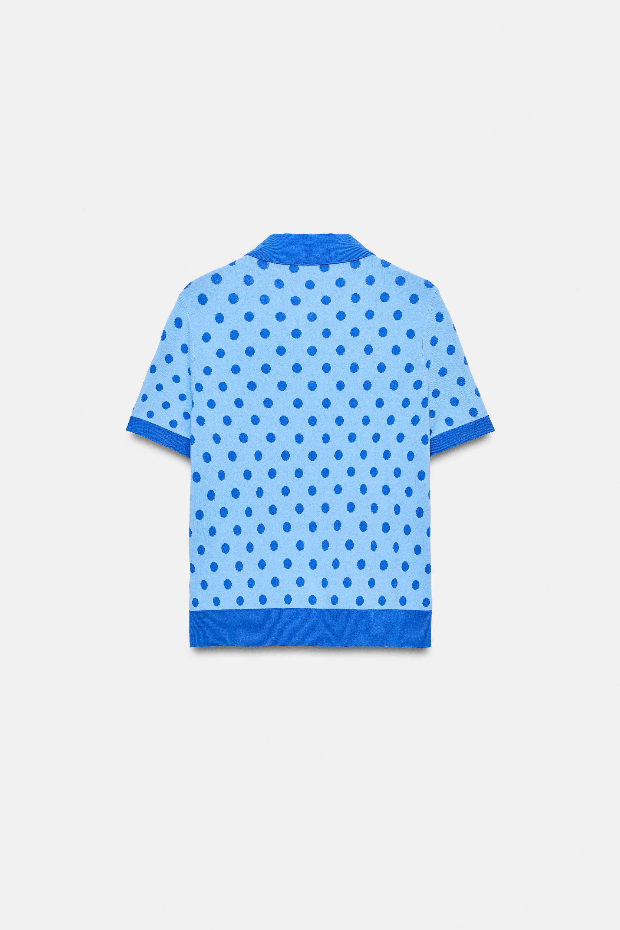 POLKA DOT KNIT POLO SHIRT